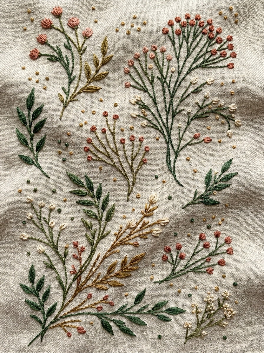 Scattered Botanical Filler Motif Botanical 02 from Botanical Sprig Library Book 1, a digital embroidery design reference for machine embroidery designs, embroidery patterns and small motif and accent designs.