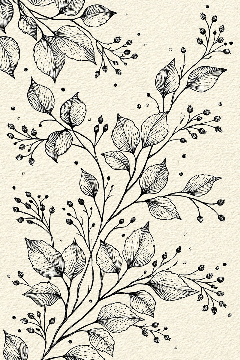 Scattered Leaf And Bud Motif from Botanical Sprig Library Book 1, a digital embroidery design reference for machine embroidery designs, embroidery patterns and small motif and accent designs.