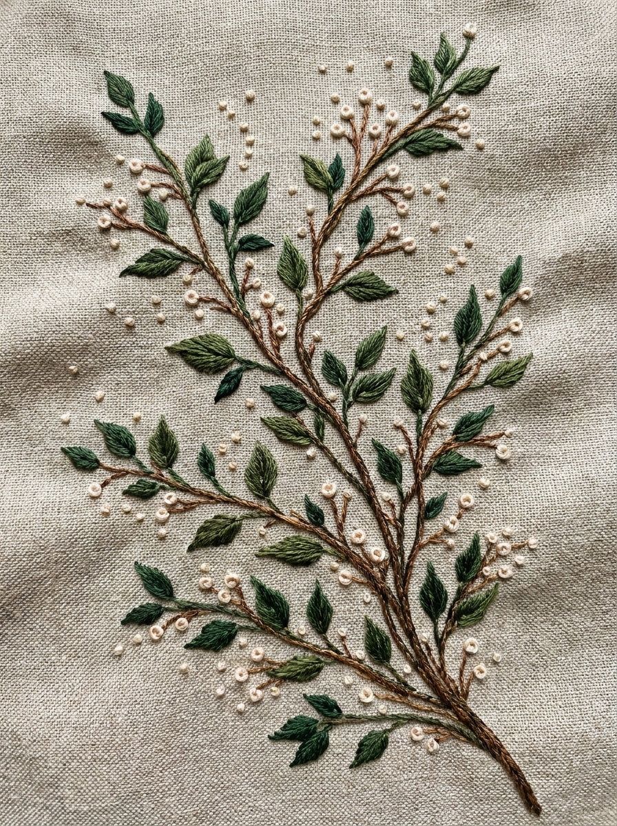 Scattered Leaf And Bud Motif from Botanical Sprig Library Book 8, a digital embroidery design reference for machine embroidery designs, embroidery patterns and small motif and accent designs.