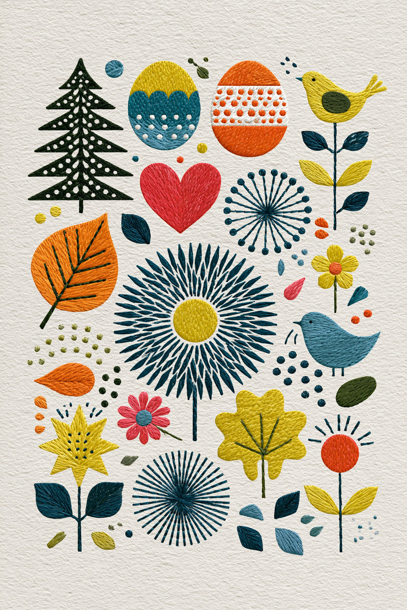 Seasonal Appliqu Mini Sampler Appliqu from Appliqué Compatible Designs Book 1, a digital embroidery design reference for machine embroidery designs, embroidery patterns and seasonal embroidery motifs.