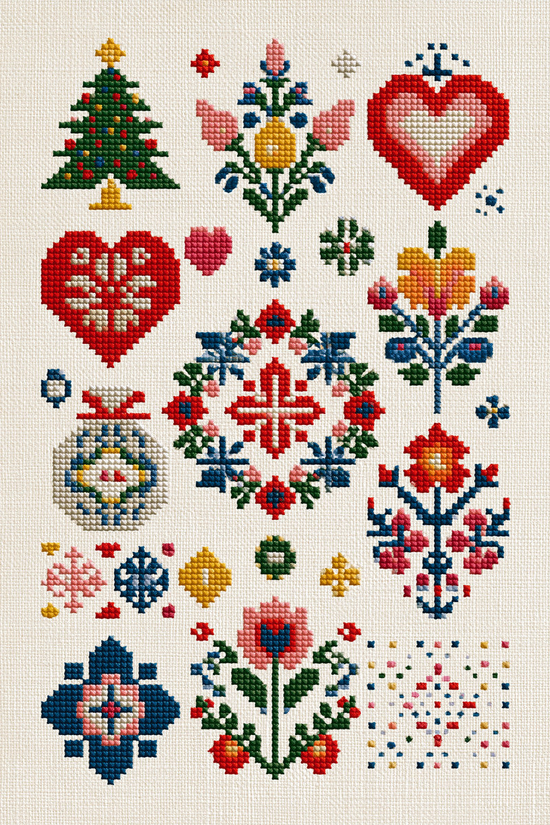 Seasonal Decorative And Gift Colorwork from Modern Colorwork Embroidery Book 2, a digital embroidery design reference for machine embroidery designs, embroidery patterns and seasonal embroidery motifs.