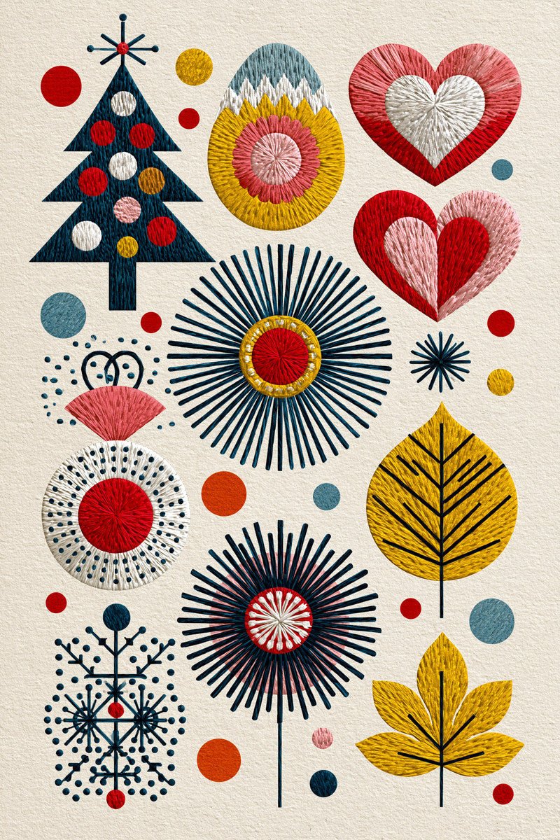 Seasonal Gift And Decorative Playful from Color Pop Patches & Playful Motifs Book 6, a digital embroidery design reference for machine embroidery designs, embroidery patterns and seasonal embroidery motifs.
