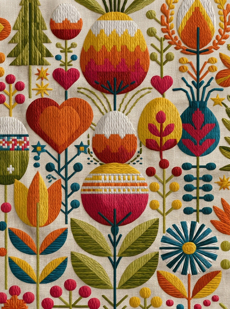 Seasonal Gift Colorwork Library Plate from Modern Colorwork Embroidery Book 3, a digital embroidery design reference for machine embroidery designs, embroidery patterns and seasonal embroidery motifs.
