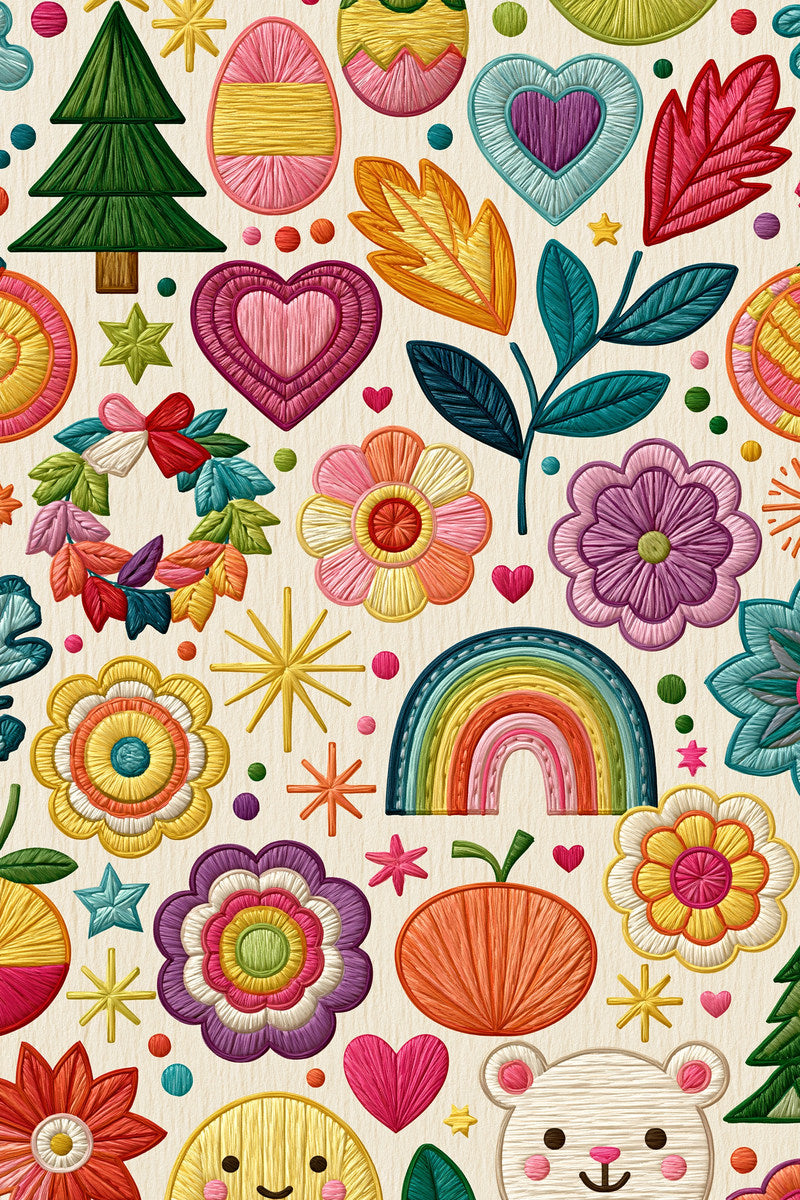 Seasonal Playful Patch Library Plate from Color Pop Patches & Playful Motifs Book 2, a digital embroidery design reference for machine embroidery designs, embroidery patterns and seasonal embroidery motifs.