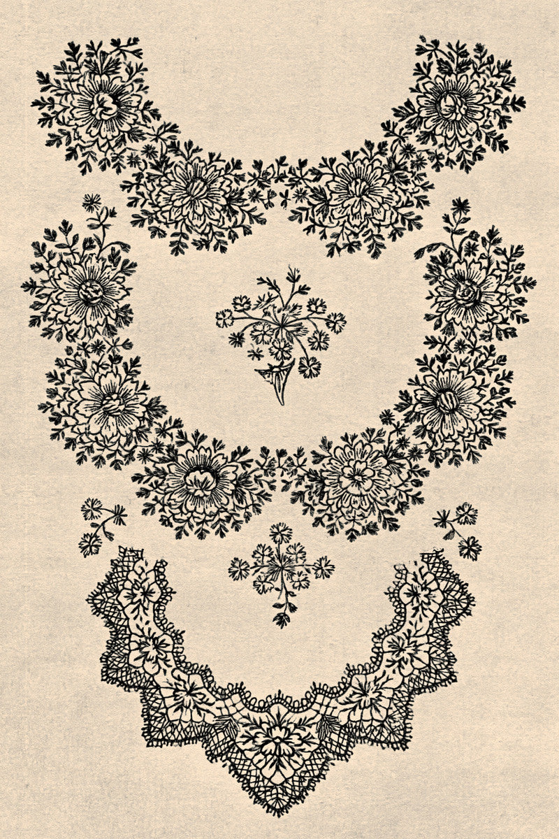 Shirt Blouse Collar And Curved from Necklines & Collars Embroidery Book 4, a digital embroidery design reference for machine embroidery designs, embroidery patterns and garment placement ideas.