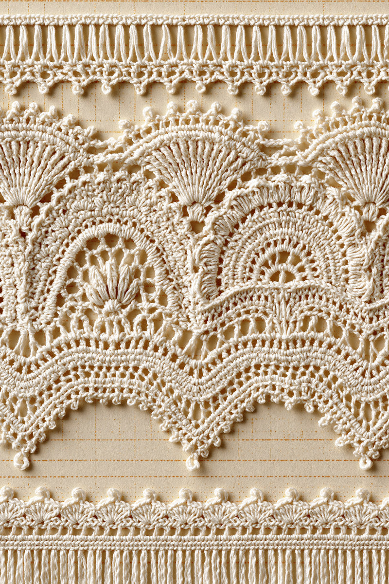 Simple Crochet Border Collection Plate from Crochet Lace Borders & Edgings Book 2, a digital embroidery design reference for machine embroidery designs, embroidery patterns and border and edge embroidery.