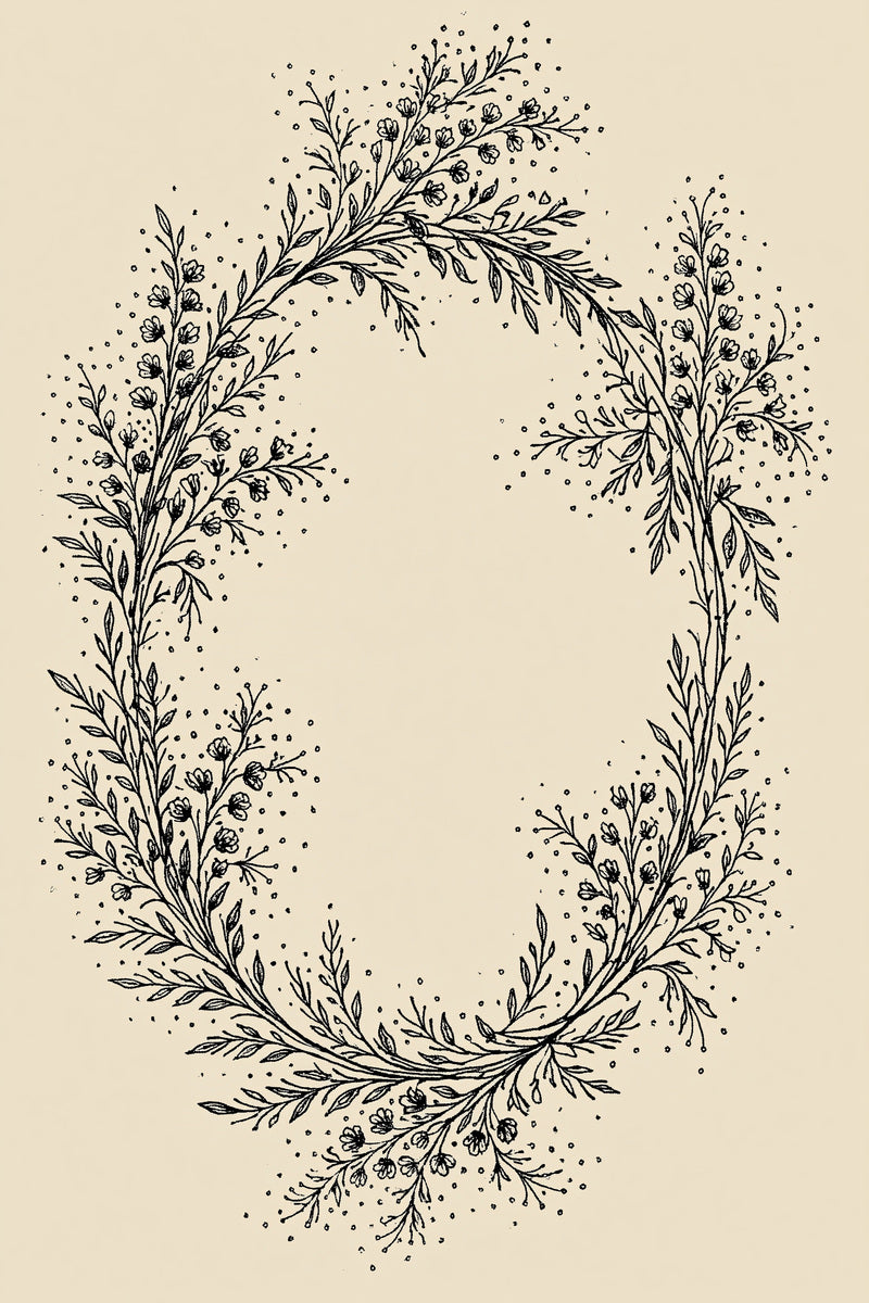 Simple French Monogram Frame French from French Embroidery & La Broderie Blanche Book 1, a digital embroidery design reference for machine embroidery designs, embroidery patterns and frames and monogram spaces.