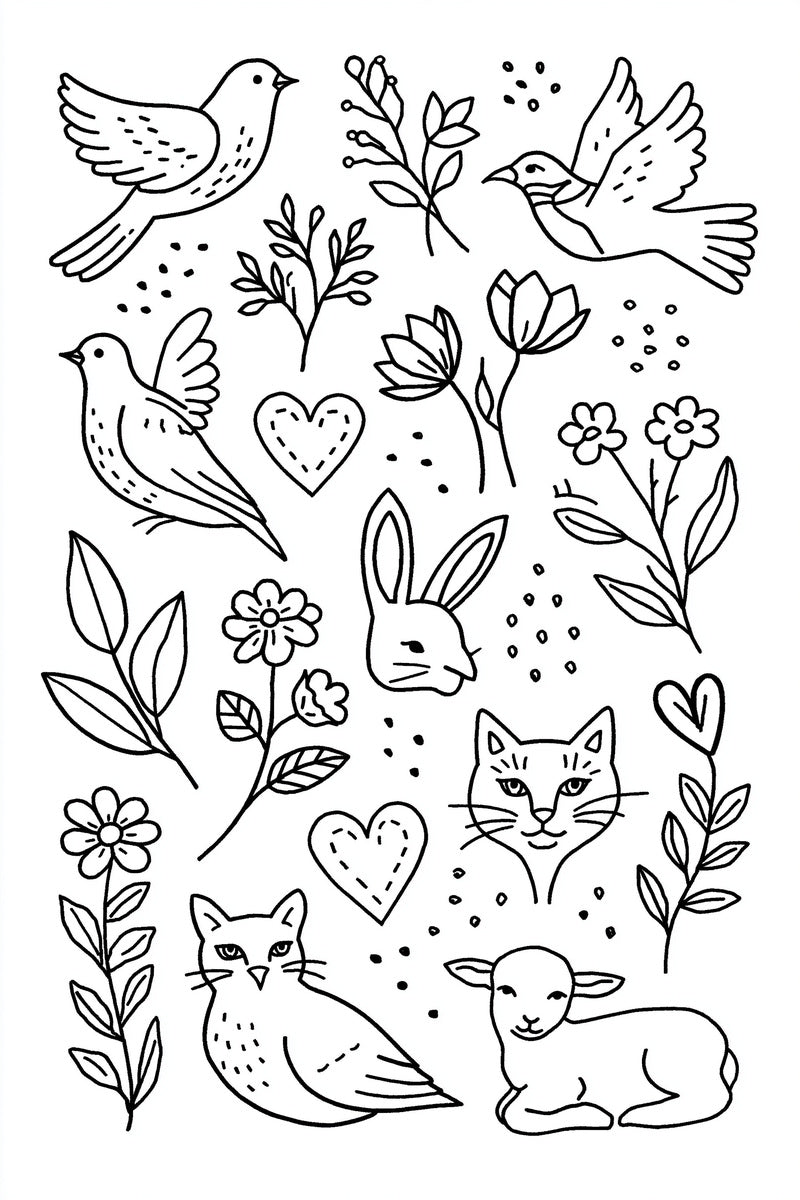 Simple Outline Symbol Library Plate from Backstitch & Outline Designs Book 3, a digital embroidery design reference for machine embroidery designs, embroidery patterns and embroidery design reference.