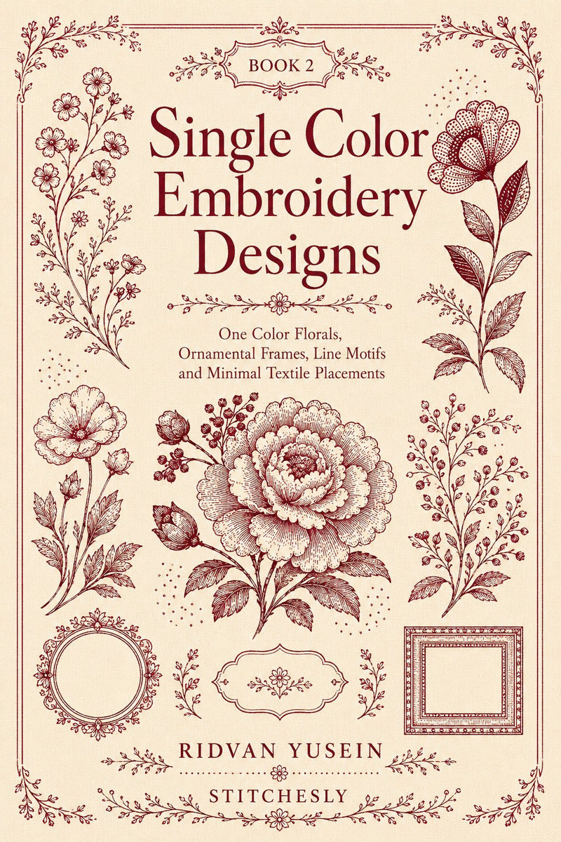 Single Color Embroidery Designs Book 32 Product Book 2 digital PDF embroidery design book - main cover / hero image 7
