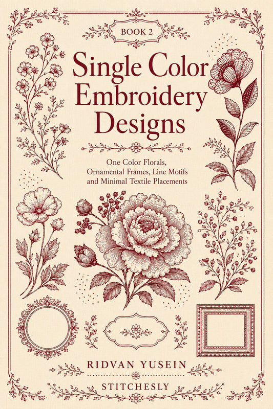 Single Color Embroidery Designs Book 32 Product Book 2 digital PDF embroidery design book - main cover / hero image 7