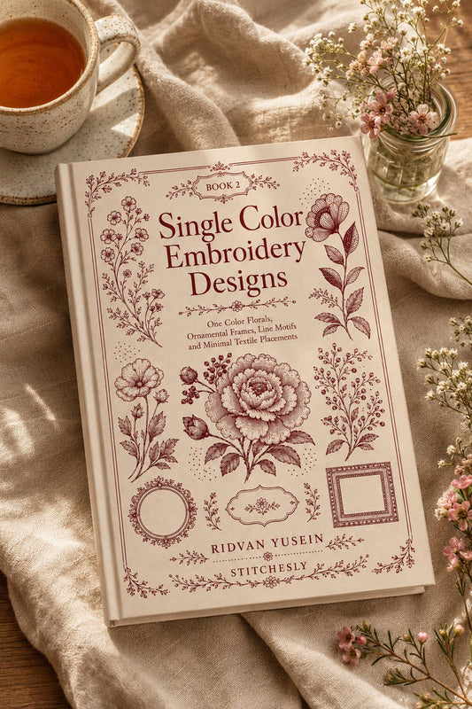 Single Color Embroidery Designs Book 32 Product Book 2 digital PDF embroidery design book - main cover / hero image 3
