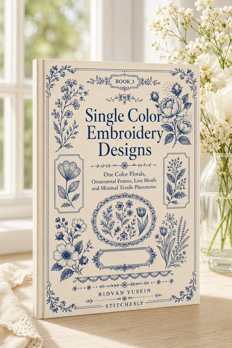 Single Color Embroidery Designs Book 32 Product Book 3 digital PDF embroidery design book - main cover / hero image 3