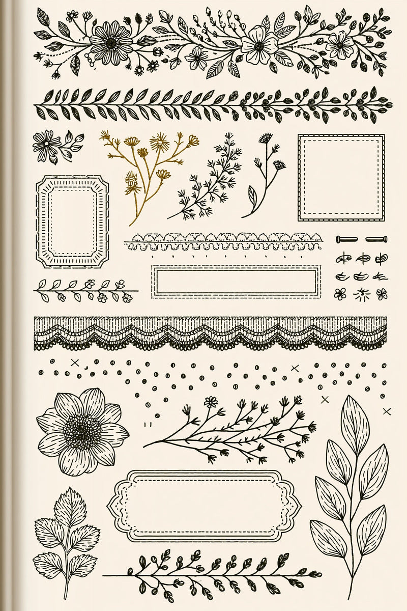 Single Color Embroidery Designs Book 32 Product Book 3 digital PDF embroidery design book - main cover / hero image 4