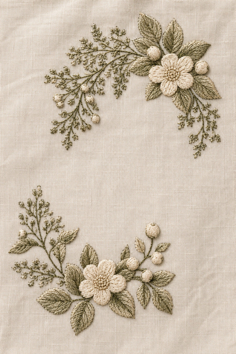 Single Color Kitchen Monogram Frame 02 from Napkins, Table Runners & Kitchen Linens Book 4, a digital embroidery design reference for machine embroidery designs, embroidery patterns and border and edge embroidery.