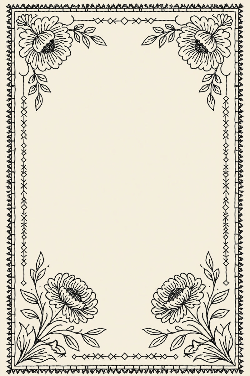 Slavic Folk Rectangular Frame from Hungarian & Slavic Embroidery Motifs Book 3, a digital embroidery design reference for machine embroidery designs, embroidery patterns and frames and monogram spaces.