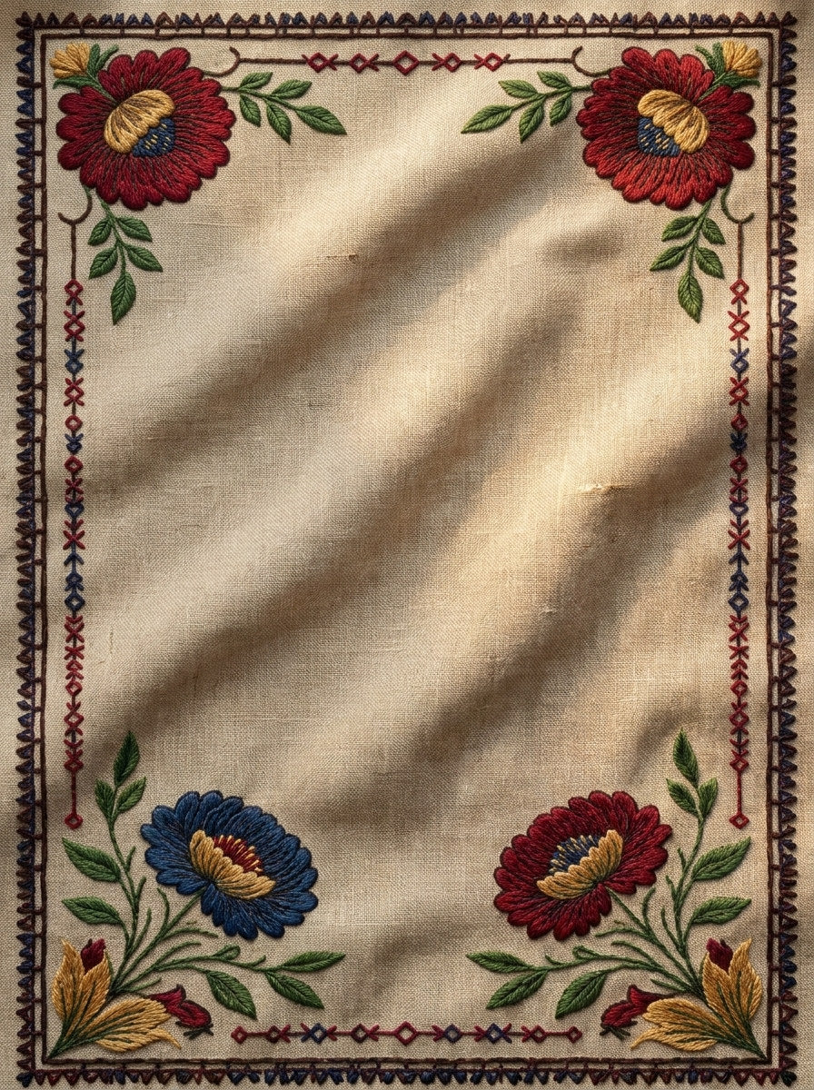 Slavic Folk Rectangular Frame from Hungarian & Slavic Embroidery Motifs Book 3, a digital embroidery design reference for machine embroidery designs, embroidery patterns and frames and monogram spaces.