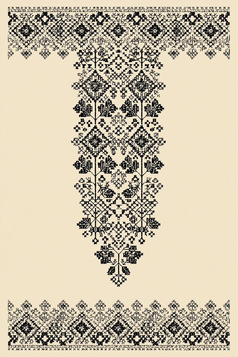 Slavic Geometric Folk Border from Hungarian & Slavic Embroidery Motifs Book 4, a digital embroidery design reference for machine embroidery designs, embroidery patterns and border and edge embroidery.