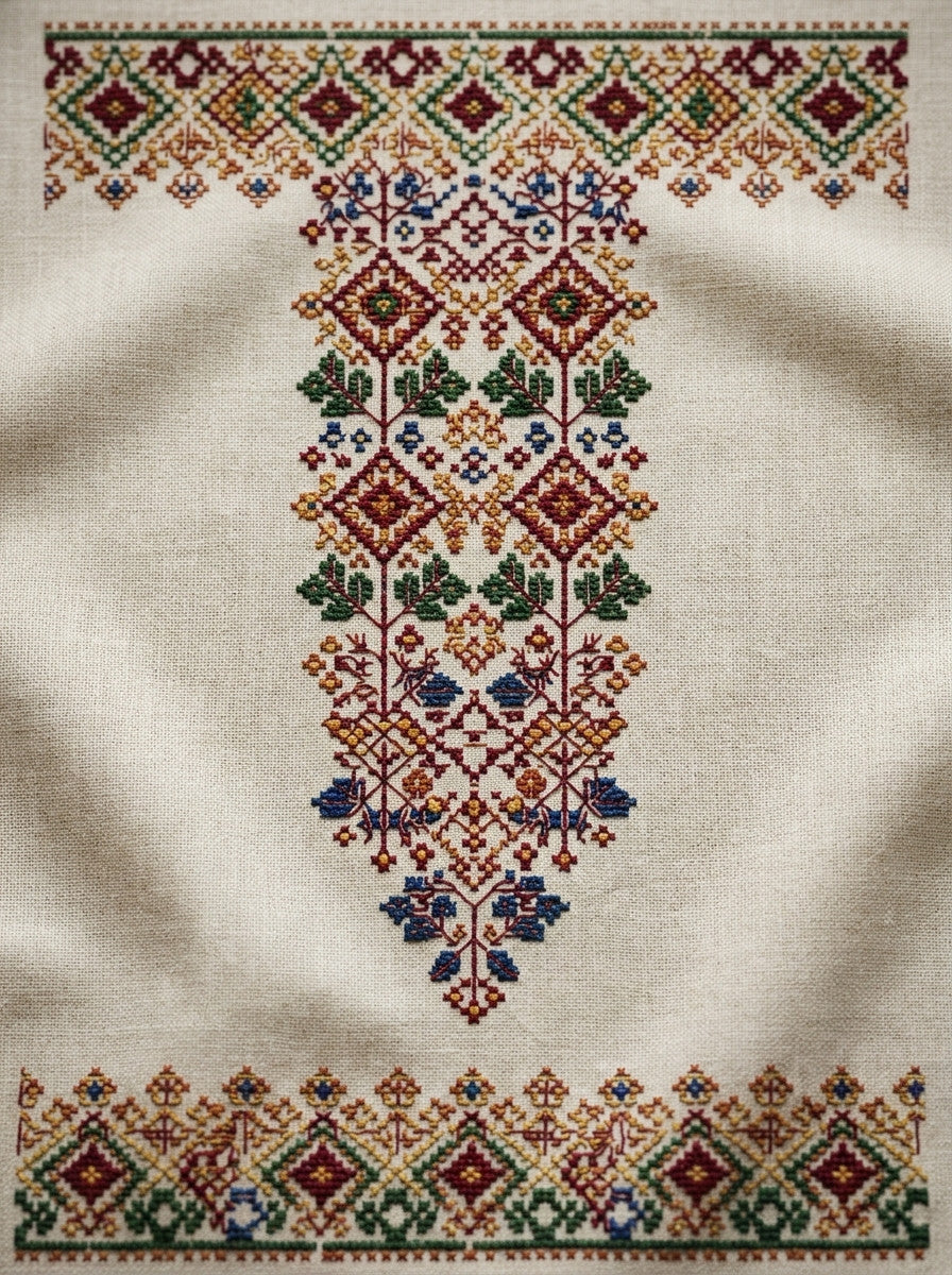 Slavic Geometric Folk Border from Hungarian & Slavic Embroidery Motifs Book 4, a digital embroidery design reference for machine embroidery designs, embroidery patterns and border and edge embroidery.