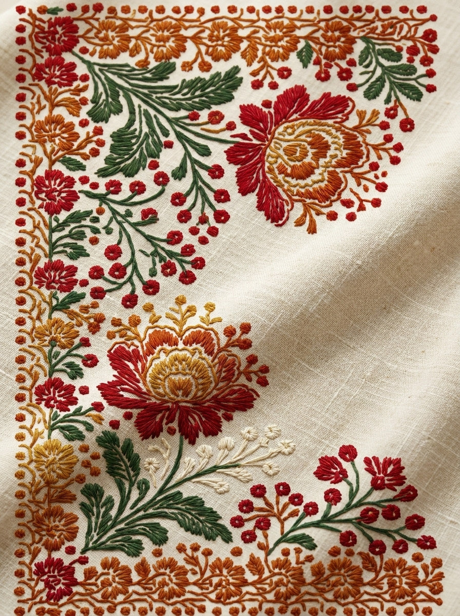 Slavic Redwork Border And Corner from Hungarian & Slavic Embroidery Motifs Book 2, a digital embroidery design reference for machine embroidery designs, embroidery patterns and border and edge embroidery.