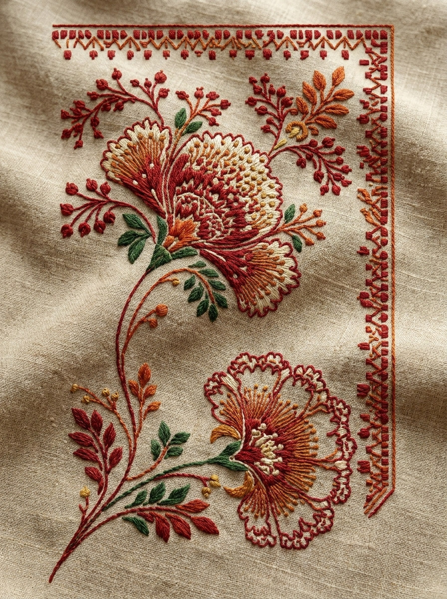 Slavic Redwork Border And Corner from Hungarian & Slavic Embroidery Motifs Book 4, a digital embroidery design reference for machine embroidery designs, embroidery patterns and border and edge embroidery.