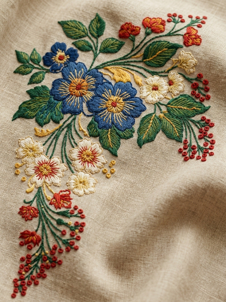 Slavic Redwork Corner from Hungarian & Slavic Embroidery Motifs Book 4, a digital embroidery design reference for machine embroidery designs, embroidery patterns and corner embroidery.