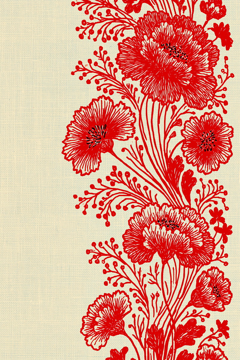 Slavic Redwork Floral Border from Hungarian & Slavic Embroidery Motifs Book 1, a digital embroidery design reference for machine embroidery designs, embroidery patterns and border and edge embroidery.