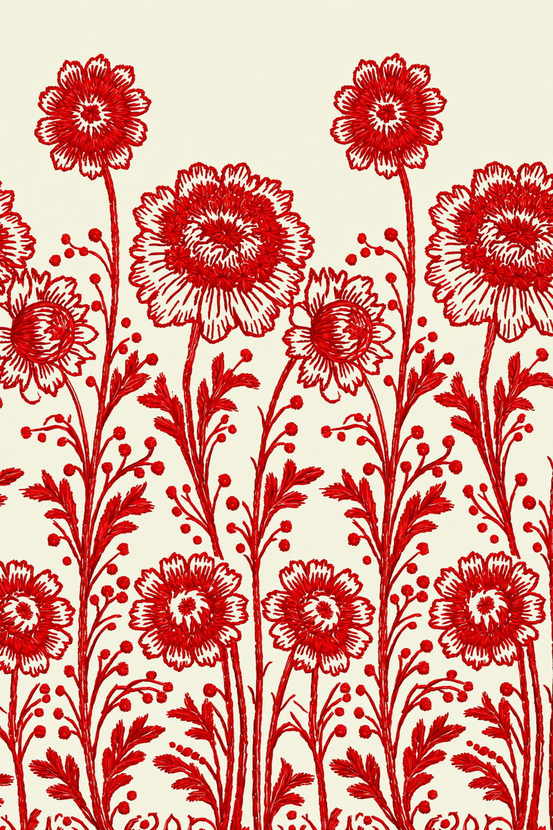 Slavic Redwork Floral Border from Hungarian & Slavic Embroidery Motifs Book 3, a digital embroidery design reference for machine embroidery designs, embroidery patterns and border and edge embroidery.