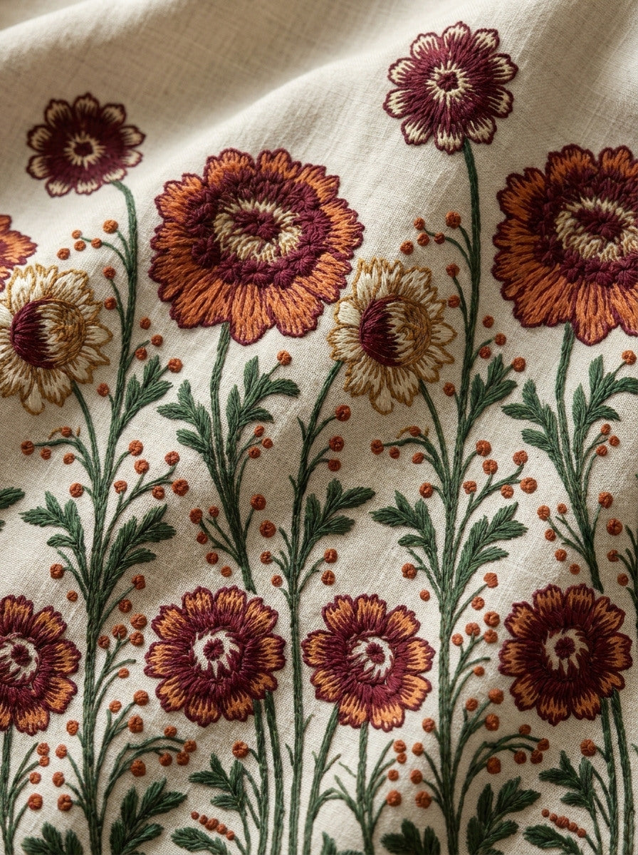 Slavic Redwork Floral Border from Hungarian & Slavic Embroidery Motifs Book 3, a digital embroidery design reference for machine embroidery designs, embroidery patterns and border and edge embroidery.