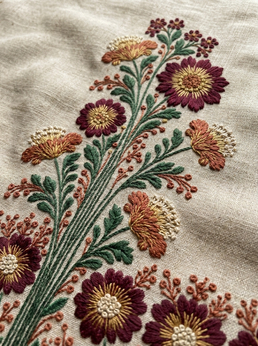 Slavic Redwork Floral Border from Hungarian & Slavic Embroidery Motifs Book 2, a digital embroidery design reference for machine embroidery designs, embroidery patterns and border and edge embroidery.