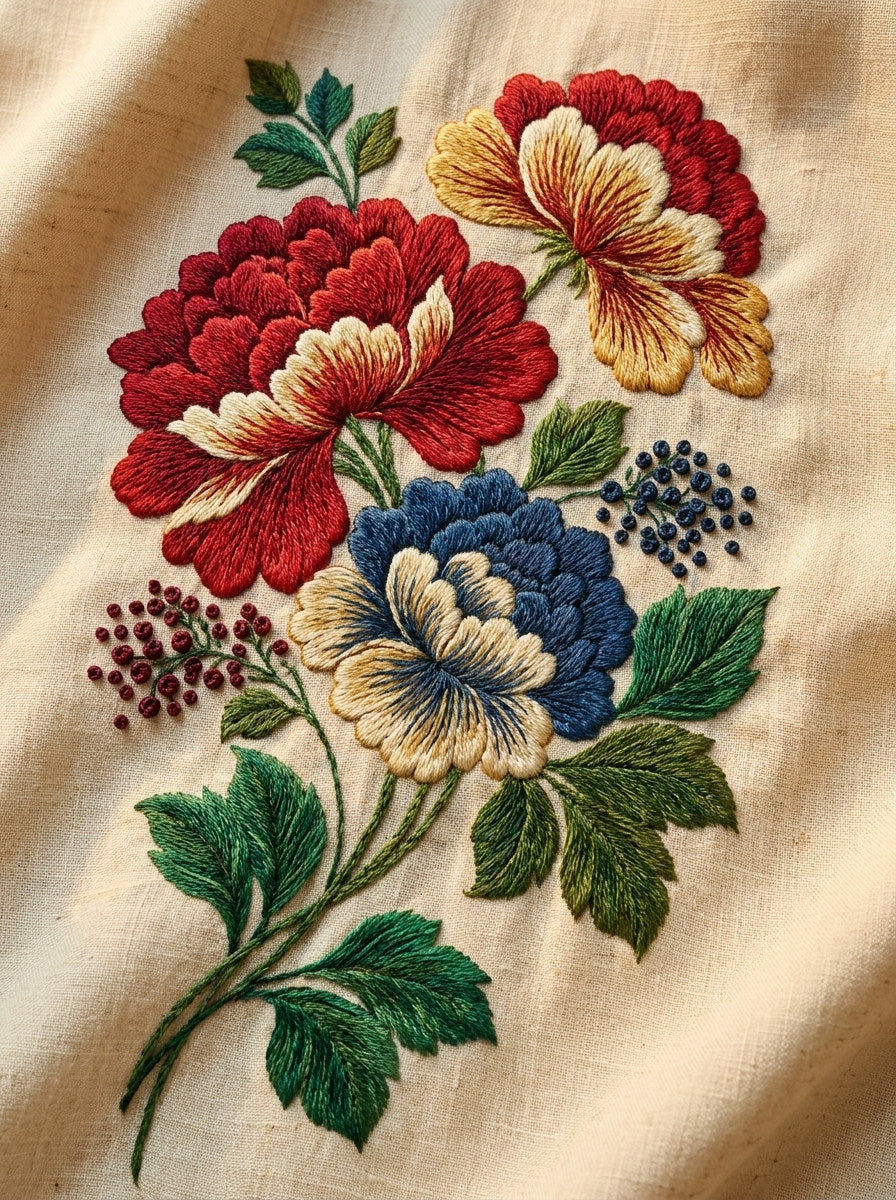 Slavic Shoulder Floral Accent from Hungarian & Slavic Embroidery Motifs Book 3, a digital embroidery design reference for machine embroidery designs, embroidery patterns and small motif and accent designs.