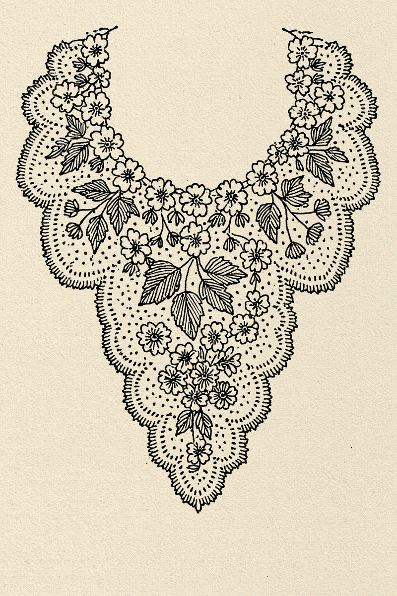 Sleeve Edge And Collar Matching 02 from Necklines & Collars Embroidery Book 3, a digital embroidery design reference for machine embroidery designs, embroidery patterns and border and edge embroidery.