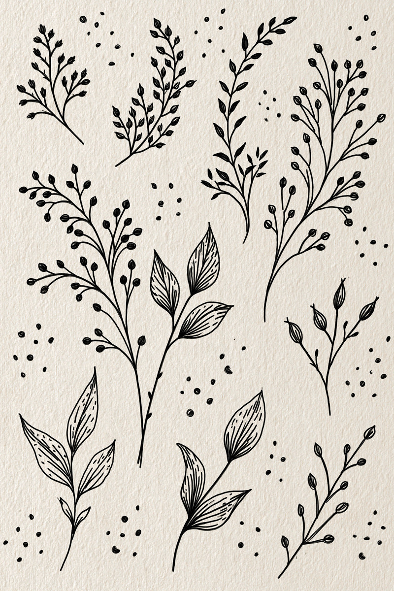 Small Botanical Sprig And Leaf from Botanical Sprig Library Book 2, a digital embroidery design reference for machine embroidery designs, embroidery patterns and small motif and accent designs.