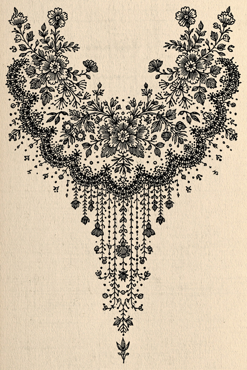 Small Collar And Neckline Motif from Necklines & Collars Embroidery Book 4, a digital embroidery design reference for machine embroidery designs, embroidery patterns and garment placement ideas.