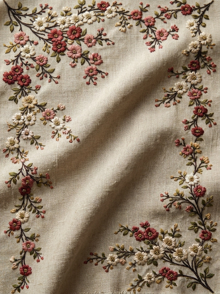 Small Flower And Dot Border from Classic Frames & Borders Book 2, a digital embroidery design reference for machine embroidery designs, embroidery patterns and border and edge embroidery.