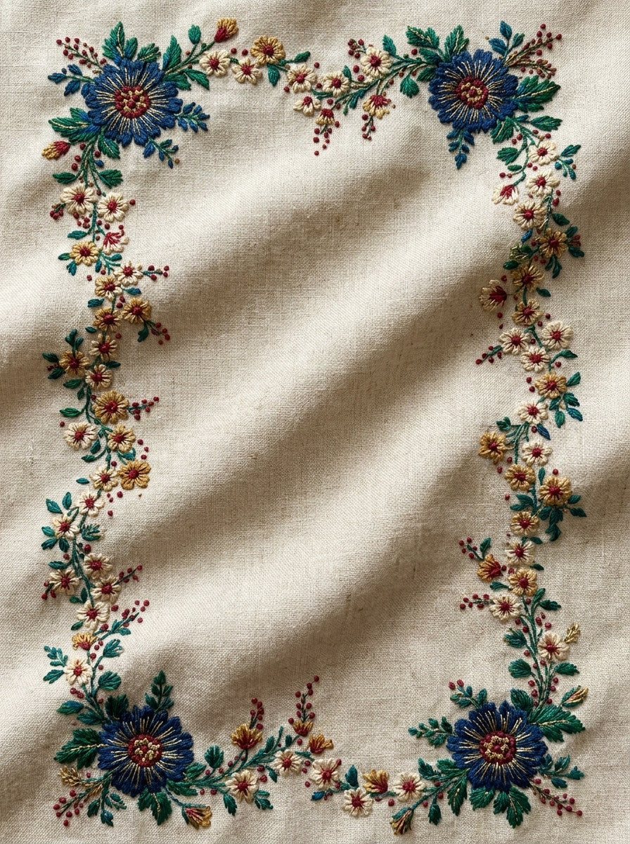 Small Flower And Dot Border from Classic Frames & Borders Book 10, a digital embroidery design reference for machine embroidery designs, embroidery patterns and border and edge embroidery.