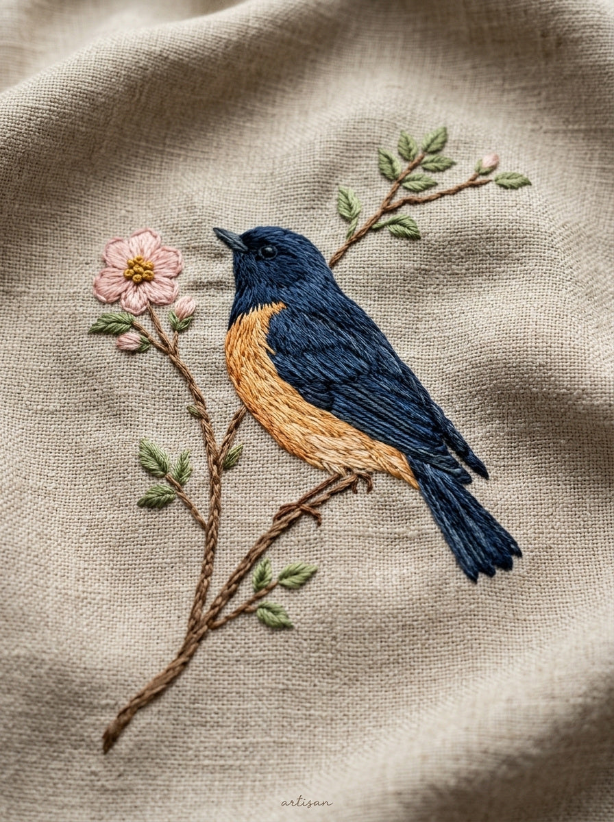 Small Garden Bird Motif Birds from Birds Embroidery Book 4, a digital embroidery design reference for machine embroidery designs, embroidery patterns and small motif and accent designs.