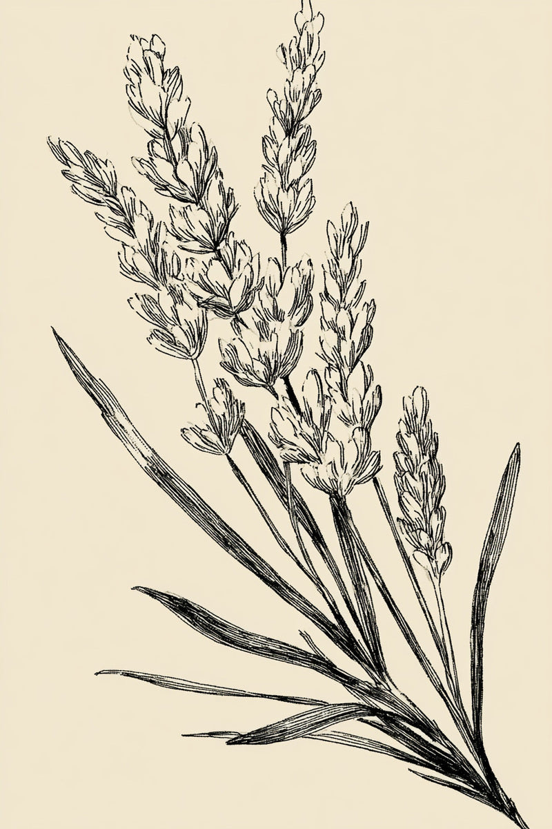 Small Lavender Branch from Botanical Embroidery Designs Book 2, a digital embroidery design reference for machine embroidery designs, embroidery patterns and small motif and accent designs.