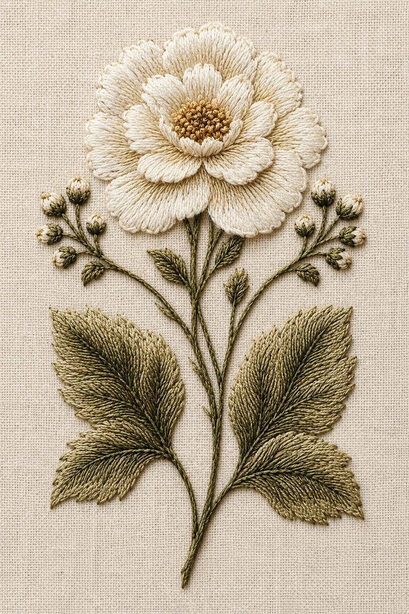 Small Linen Pouch Floral Motif from Napkins, Table Runners & Kitchen Linens Book 4, a digital embroidery design reference for machine embroidery designs, embroidery patterns and border and edge embroidery.