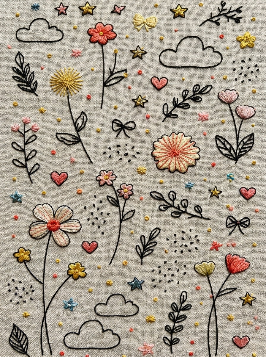 Soft Nursery Filler Plate Baby And Kids Embroidery 3 Png from Baby & Kids Embroidery Book 2, a digital embroidery design reference for machine embroidery designs, embroidery patterns and baby and keepsake embroidery.