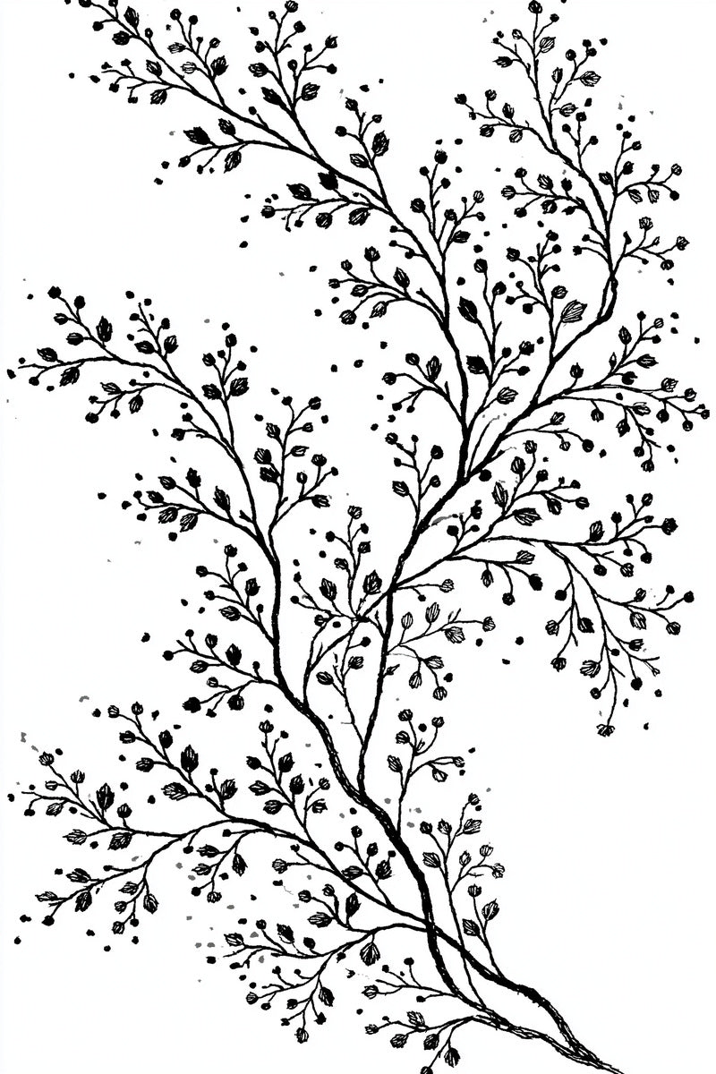 Sparse Botanical Connector Motif East from East Asian Inspired Embroidery Book 4, a digital embroidery design reference for machine embroidery designs, embroidery patterns and botanical and floral embroidery.