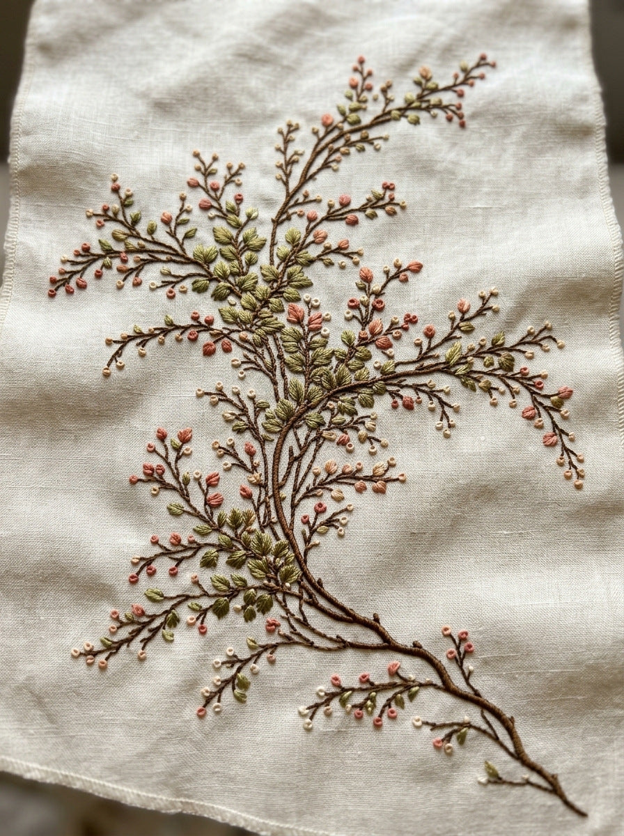 Sparse Botanical Connector Motif East from East Asian Inspired Embroidery Book 2, a digital embroidery design reference for machine embroidery designs, embroidery patterns and botanical and floral embroidery.