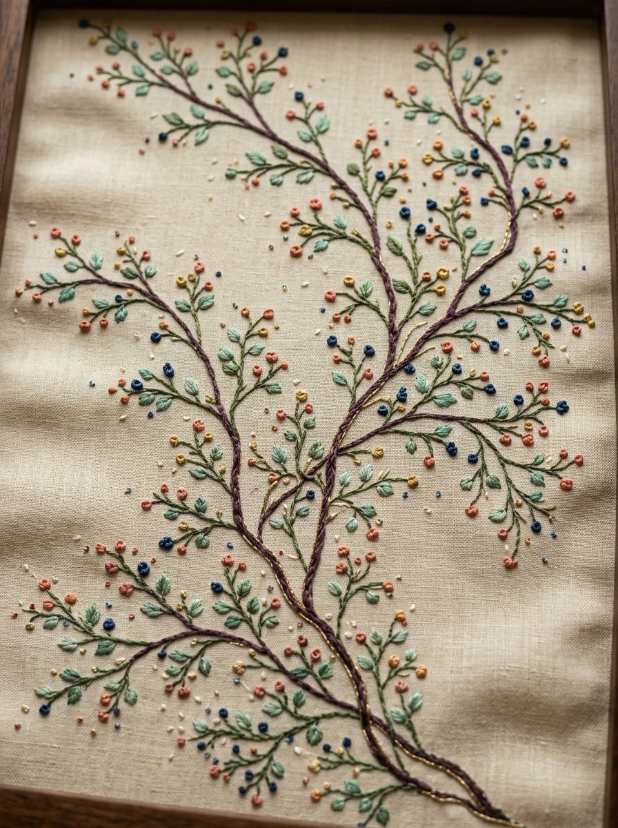 Sparse Botanical Connector Motif East from East Asian Inspired Embroidery Book 4, a digital embroidery design reference for machine embroidery designs, embroidery patterns and botanical and floral embroidery.