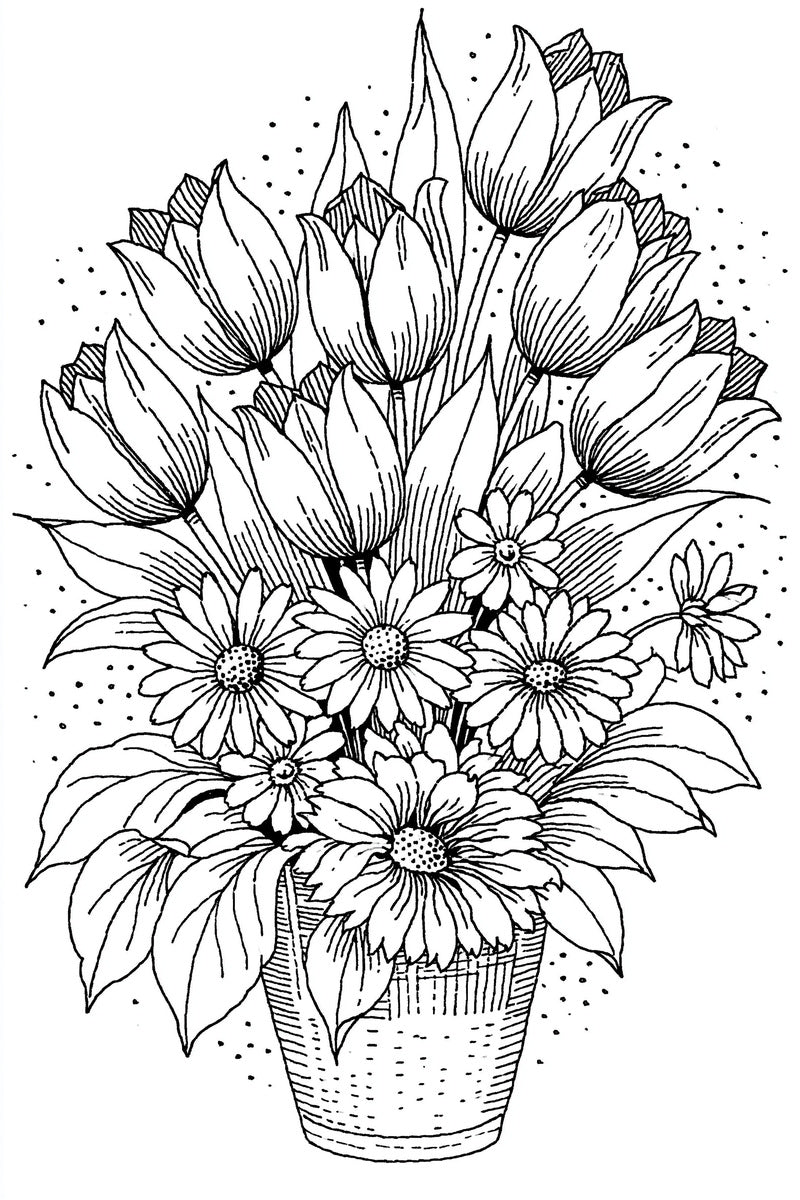 Spring Basket Floral Motif Easter from Easter & Spring Embroidery Book 2, a digital embroidery design reference for machine embroidery designs, embroidery patterns and seasonal embroidery motifs.