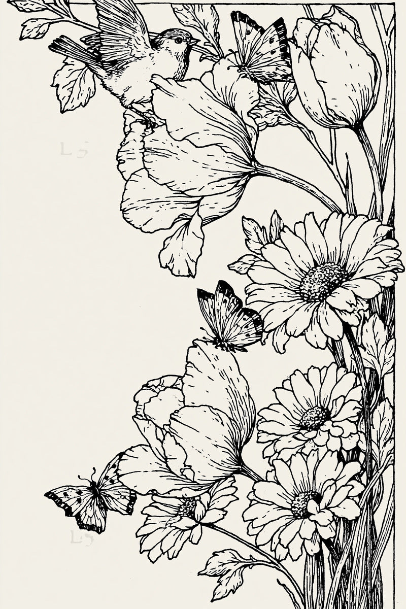 Spring Garden Corner Easter And from Easter & Spring Embroidery Book 2, a digital embroidery design reference for machine embroidery designs, embroidery patterns and corner embroidery.