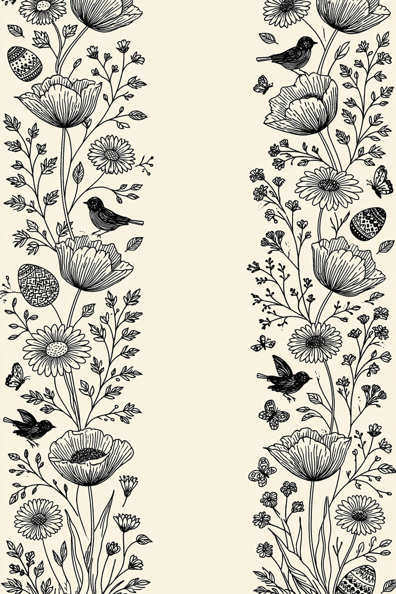 Spring Table Linen Border Easter 02 from Easter & Spring Embroidery Book 2, a digital embroidery design reference for machine embroidery designs, embroidery patterns and border and edge embroidery.