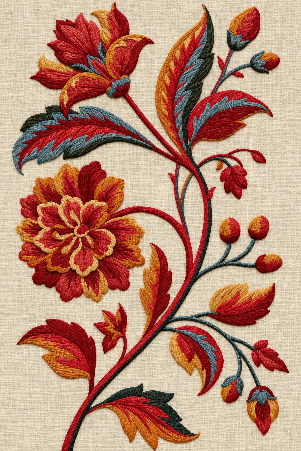 Jacobean & Crewel Embroidery - Book 2 | Digital PDF Embroidery Design Book | Hand embroidery example 8