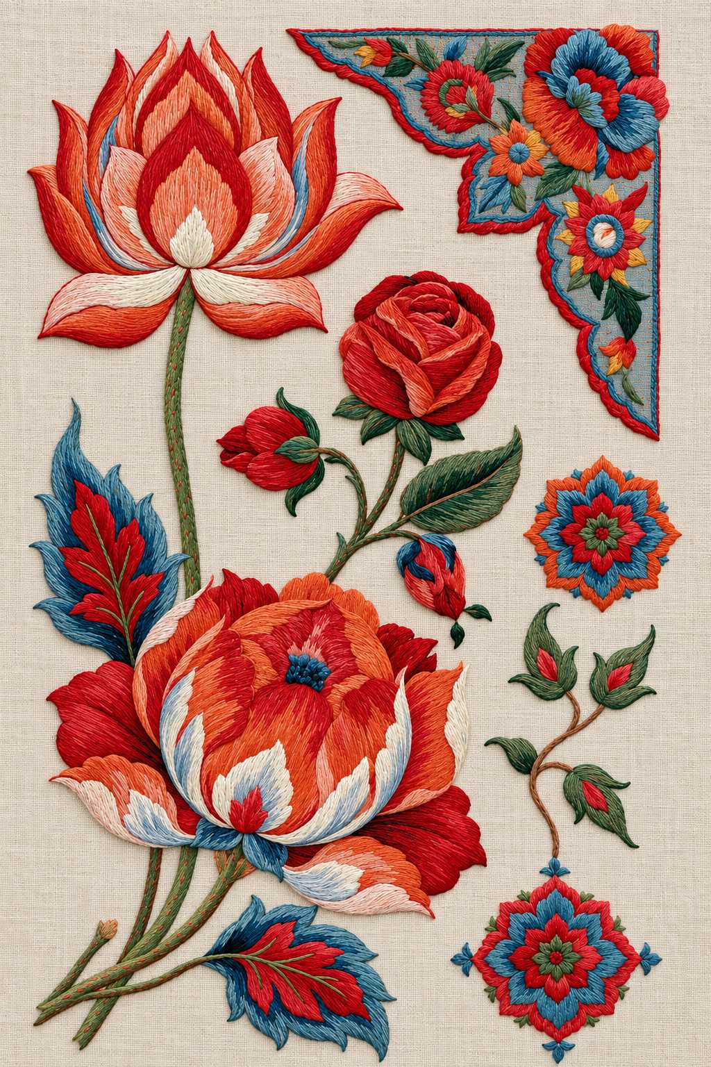 Mughal, Persian & Oriental Embroidery - Book 2 | Digital PDF Embroidery Design Book | Hand embroidery example 5
