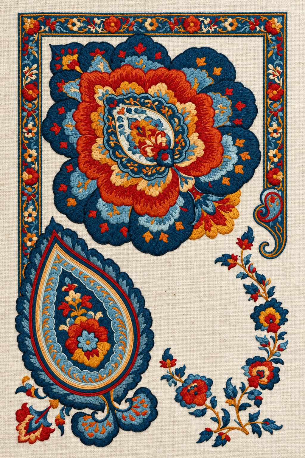 Mughal, Persian & Oriental Embroidery - Book 2 | Digital PDF Embroidery Design Book | Hand embroidery example 9