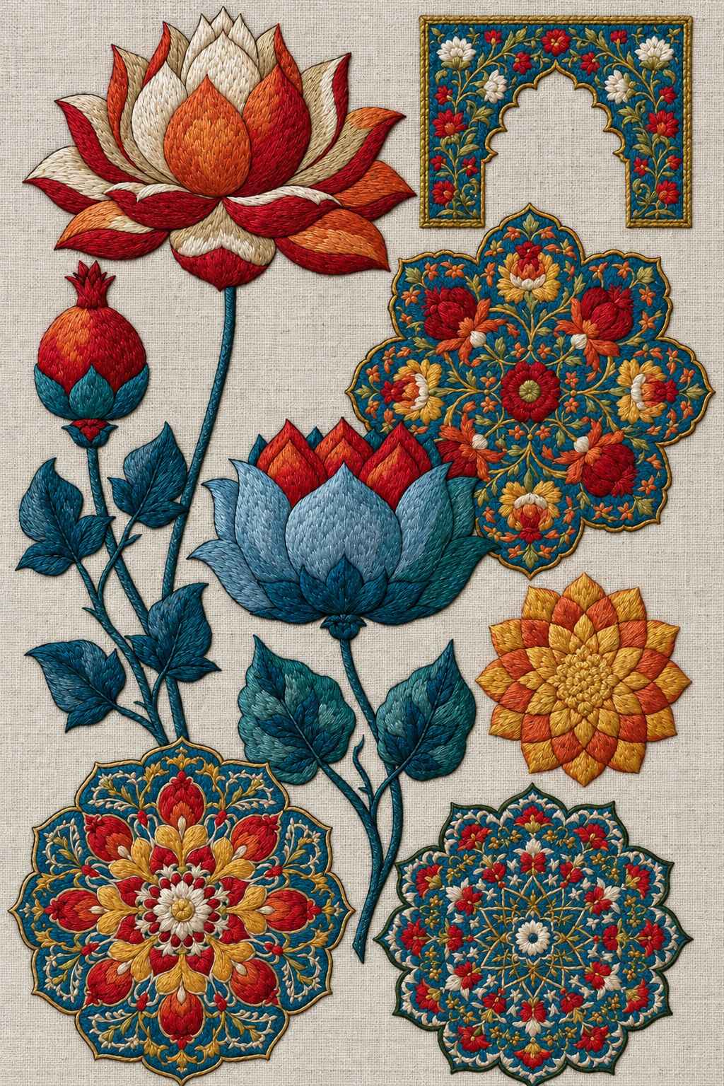 Mughal, Persian & Oriental Embroidery - Book 4 | Digital PDF Embroidery Design Book | Hand embroidery example 3
