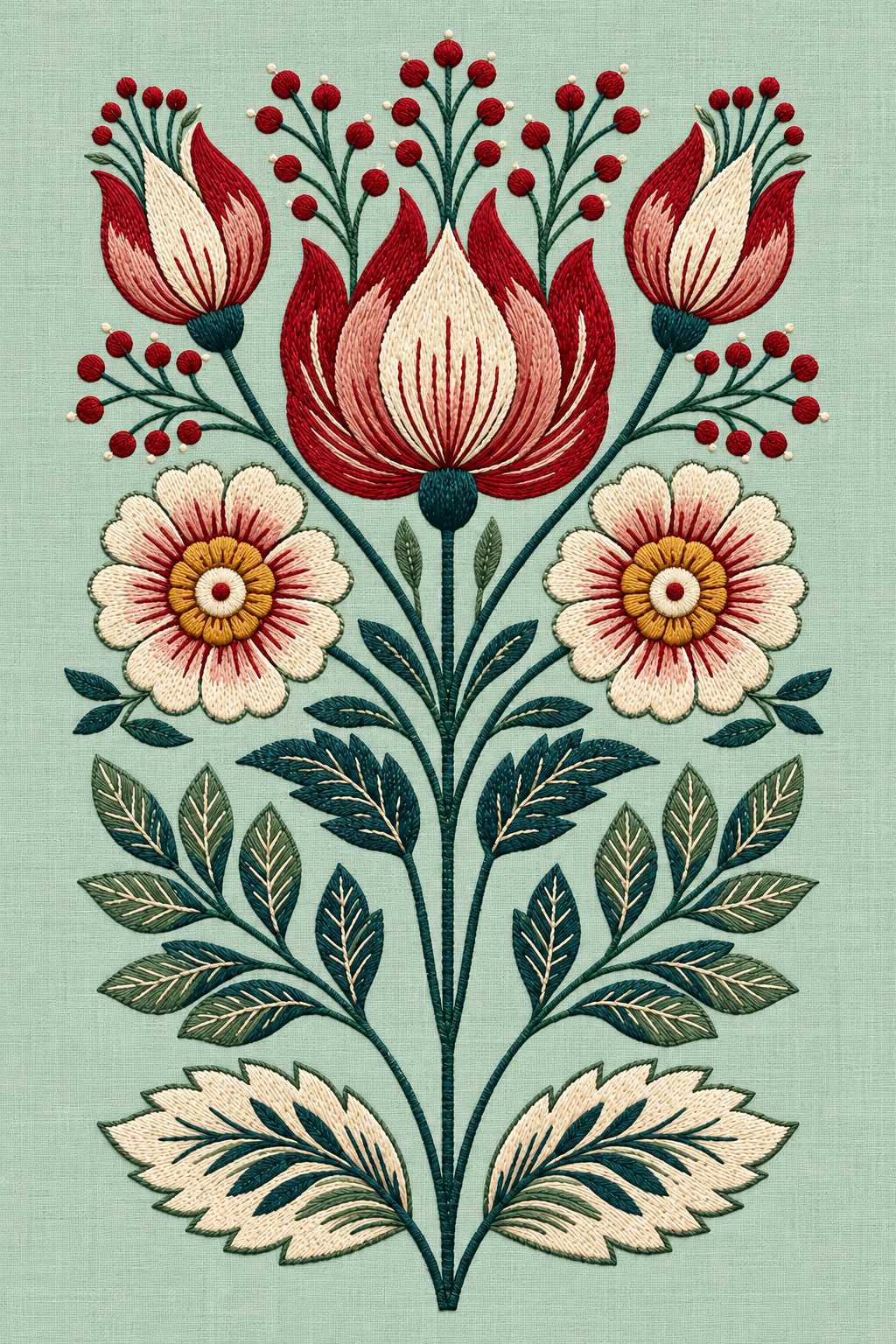 Hungarian & Slavic Embroidery Motifs Book 2 | Hand embroidery example 15